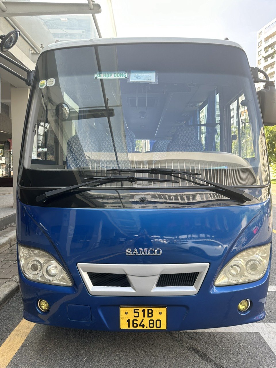 Cho thuê xe 29 chỗ Samco XANH - TRẮNG
